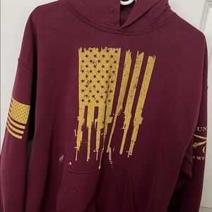 Burgundy mens hoodie